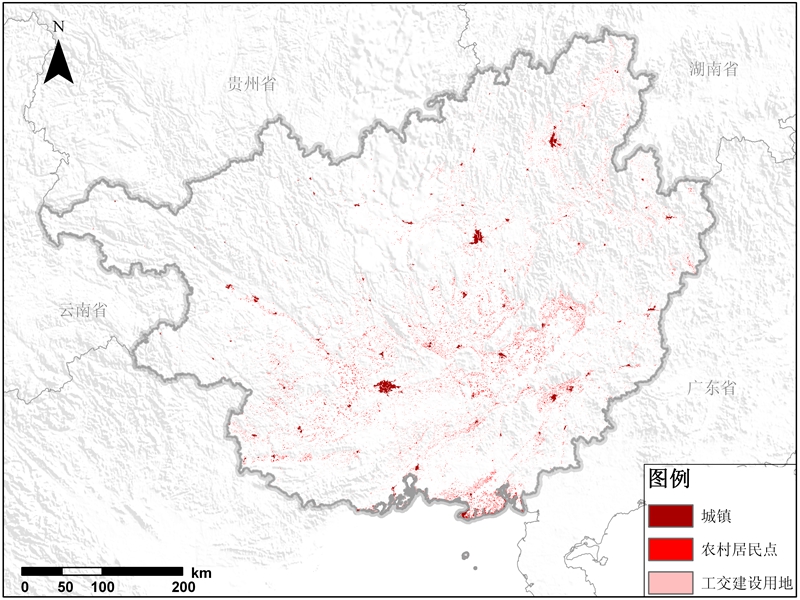 广西壮族自治区建设用地空间分布数据服务