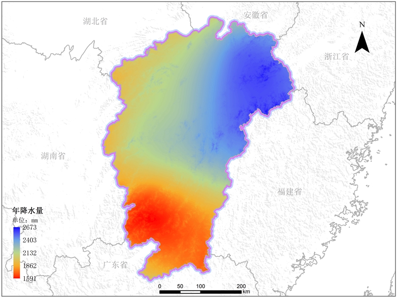 江西省年降雨量空间分布数据服务