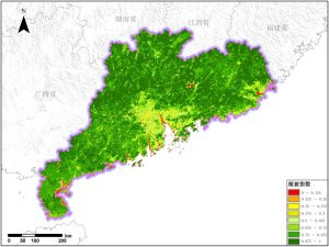 遥感数据反演广东省植被指数（NDVI）数据服务,中科超图地理云平台