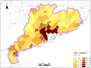 广东省县级医院分布数据服务,中科超图地理云平台