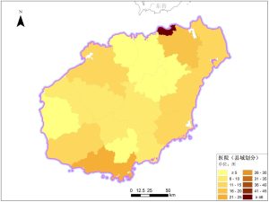 海南省县级医院分布数据服务,中科超图地理云平台