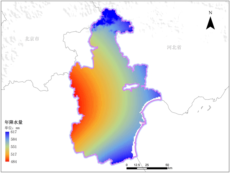 天津市年降雨量空间分布数据服务